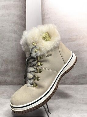 Women’s Pajar-Tex waterproof Cream Faux-Fur Winter Ankle Boot